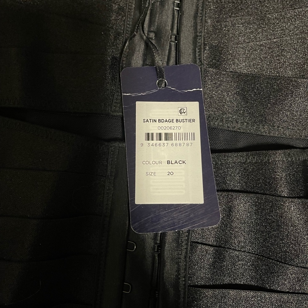 Black Satin Bustier by Fox and Royal